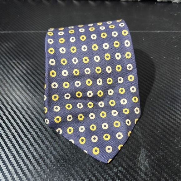 Brooks Brothers Other - Vintage Brooks Brothers Navy Blue Geometric Dot 100% Silk Tie Printed in England